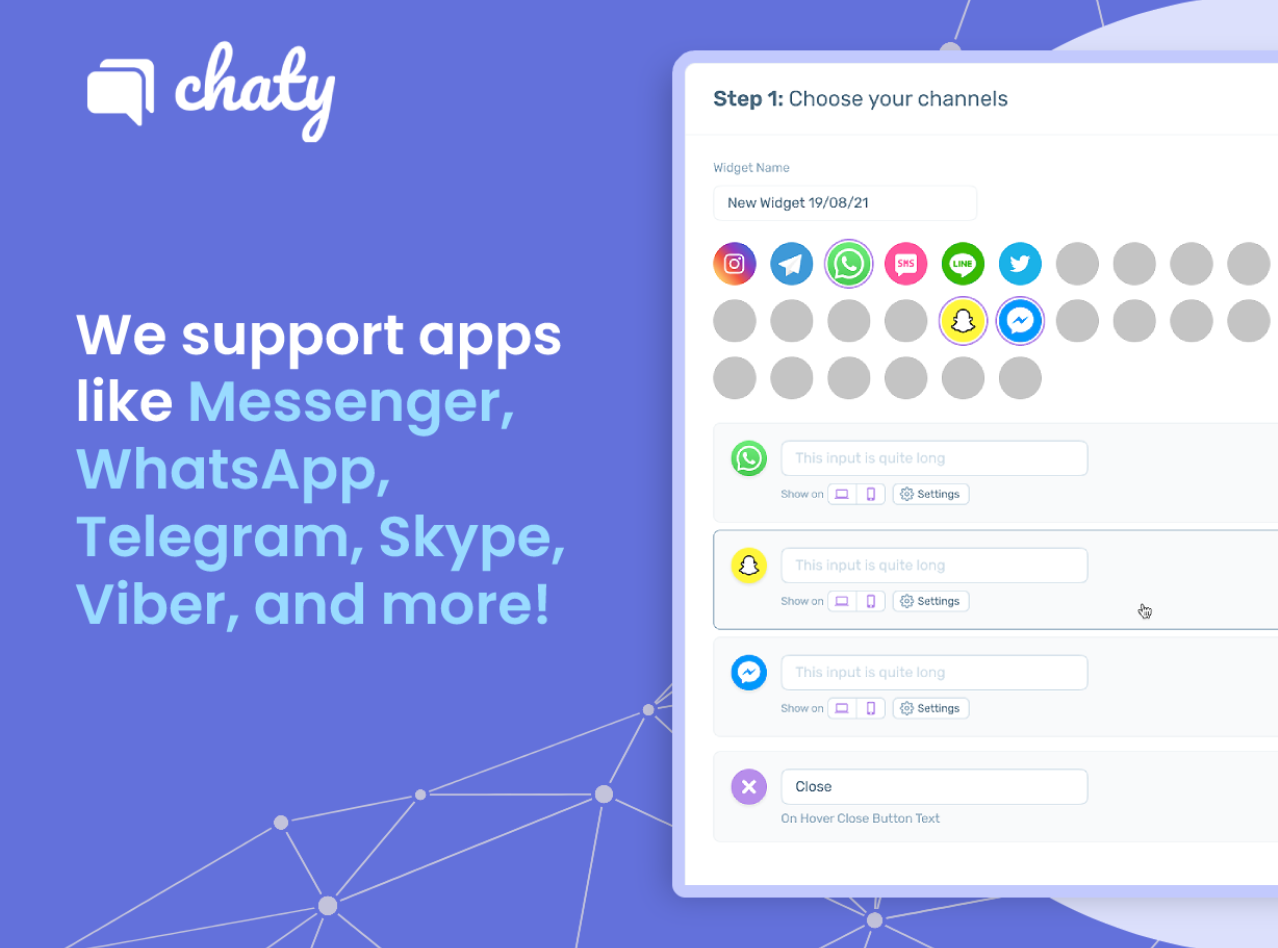 Chaty messaging channels