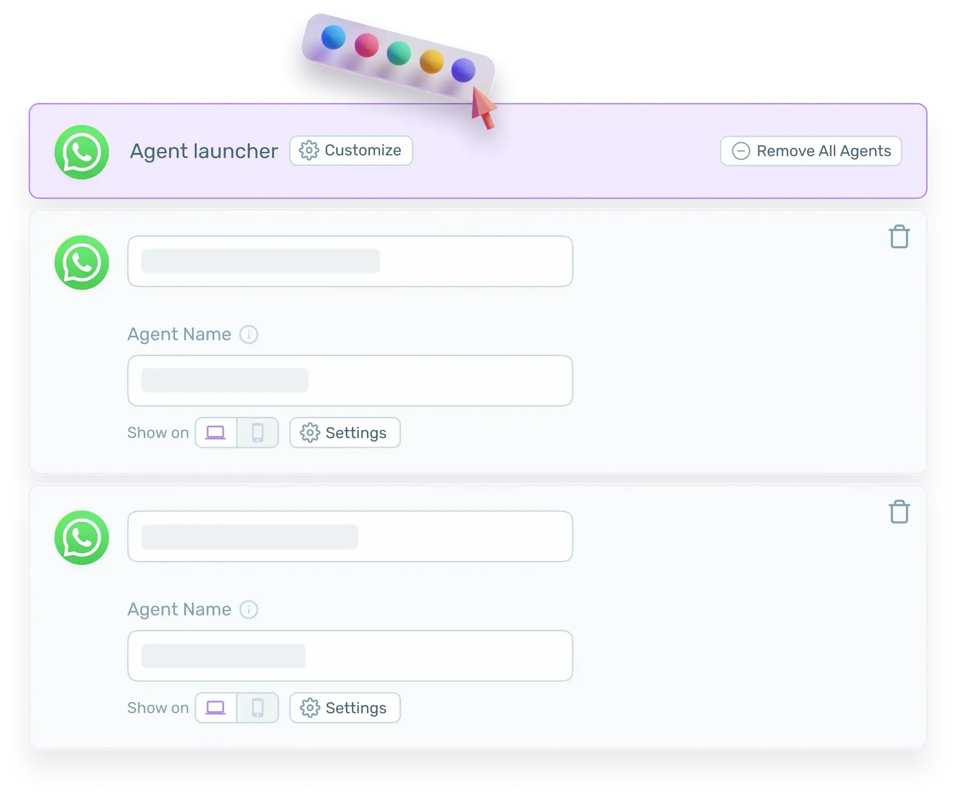 Multiple agents dashboard