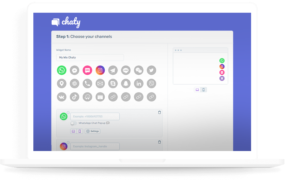 Chaty live chat interface