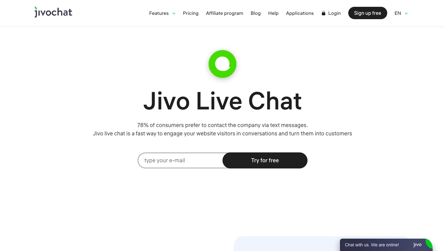 Jivochat live chat website