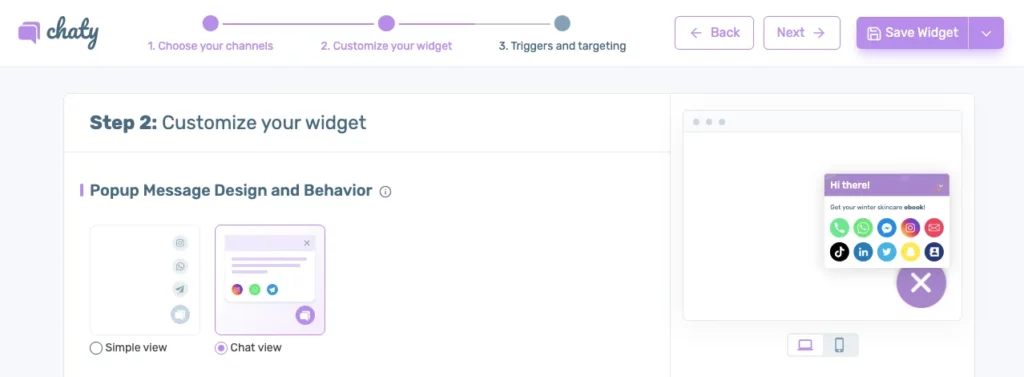 Chaty pro customization feature
