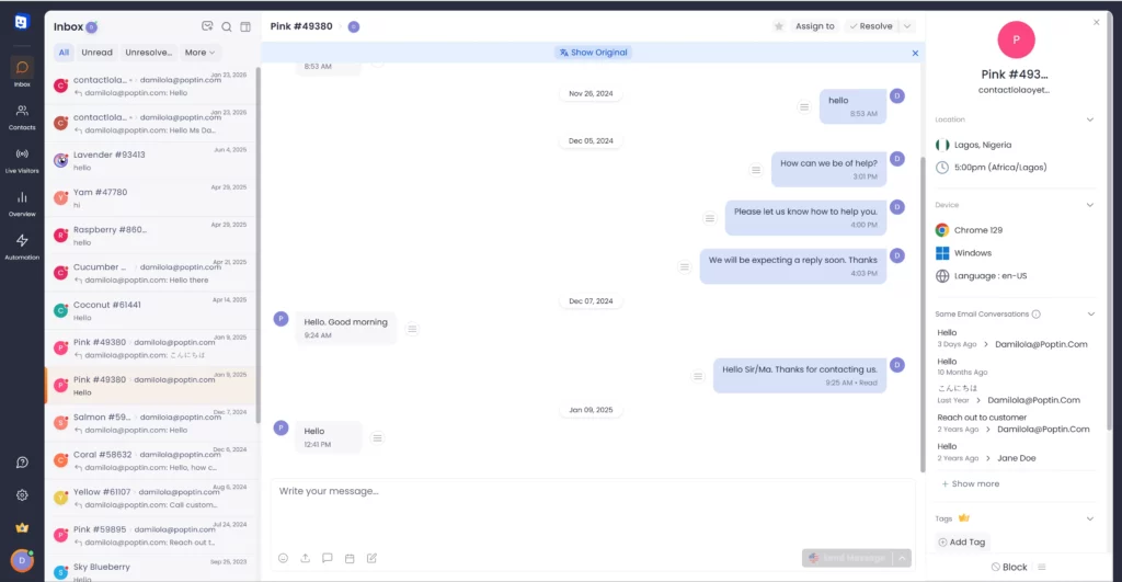Chata vs Crisp Chat Alternativa: Chatway