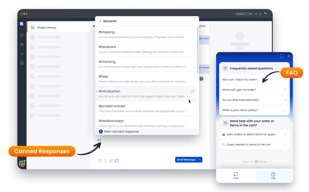Chatway canned responses